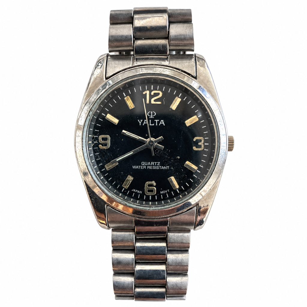 Vintage Yalta Black Dial Japan Quartz Watch - Requires a Battery