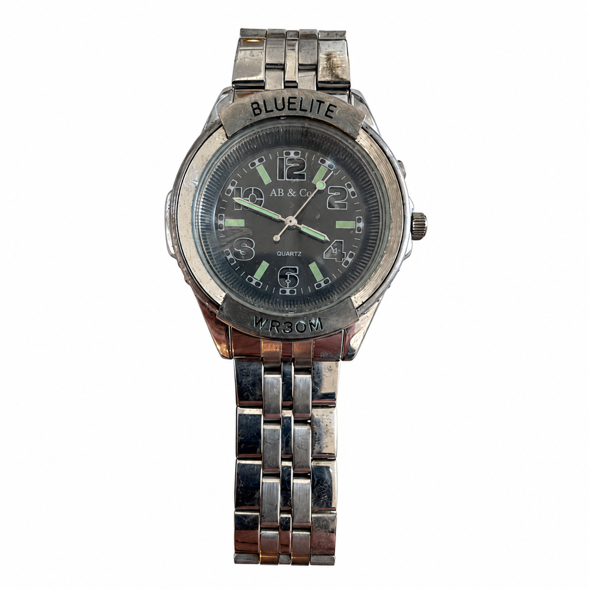 Vintage AB & Co Bluelite WR30M Black Dial Quartz Watch - Requires a Battery
