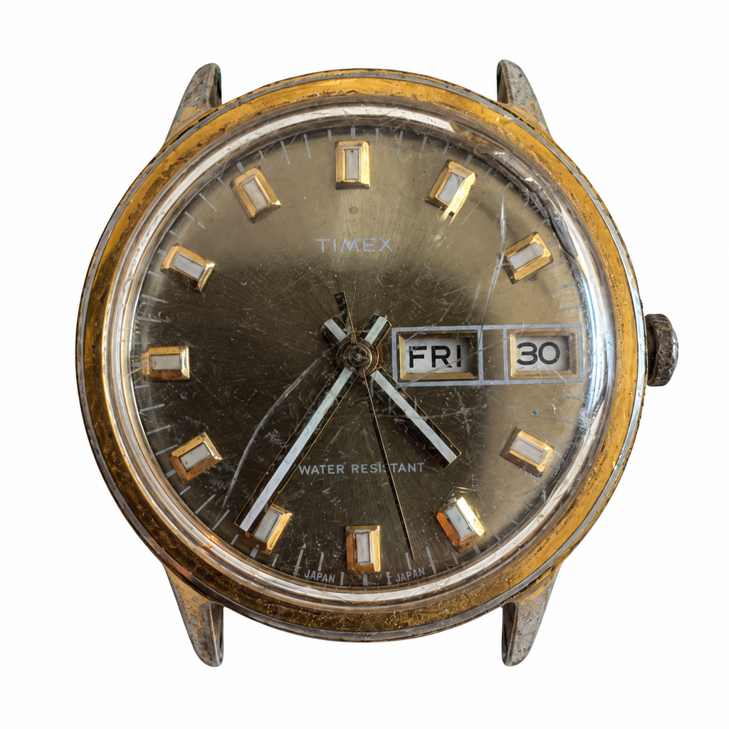 Vintage Timex Day-Date Dark Dial Mechanical Watch - Requires Winding