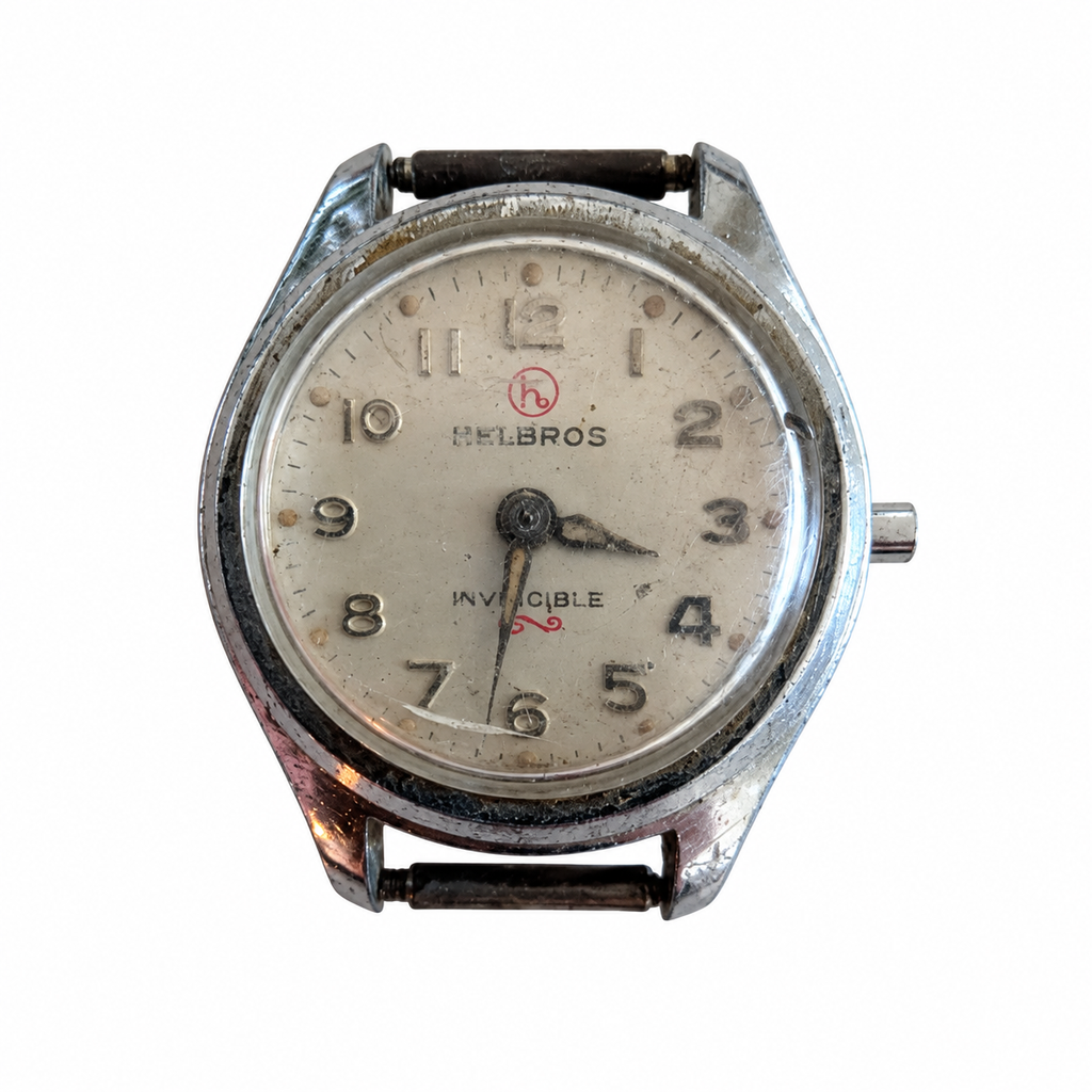 Vintage Helbros Invincible Arabic Dial Mechanical Watch - Requires Winding