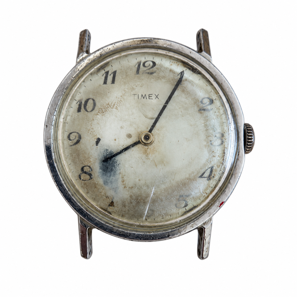 Vintage Timex Silver Dial Arabic Numeral Men's Watch - Requires Winding