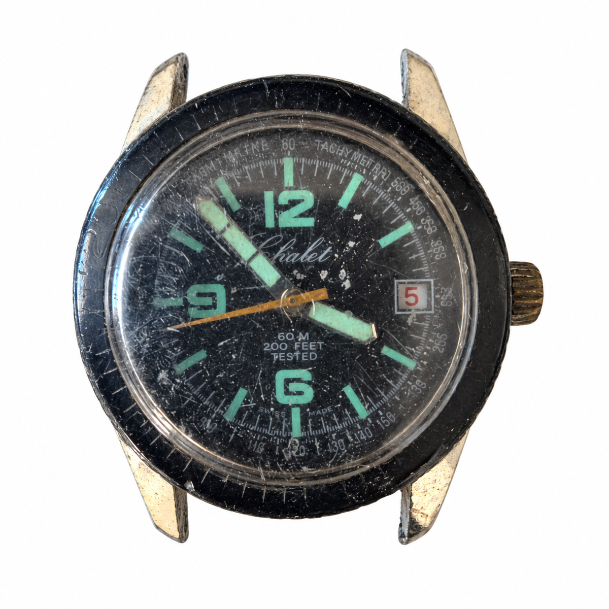 Vintage Chalet Swiss Skindiver Date Watch - Requires Winding