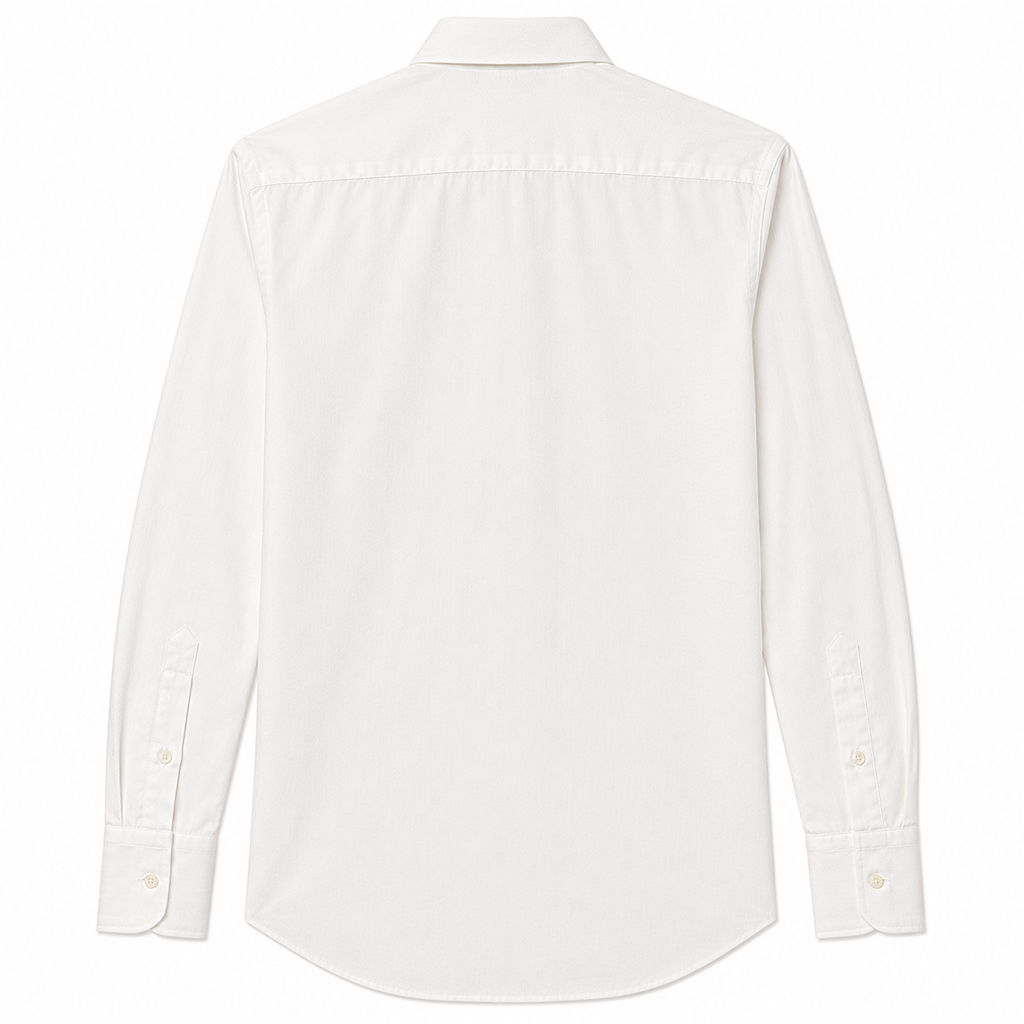 Ermenegildo Zegna Men's Cotton Dress Shirt - White Herringbone