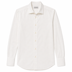 Ermenegildo Zegna Men's Cotton Dress Shirt - White Herringbone
