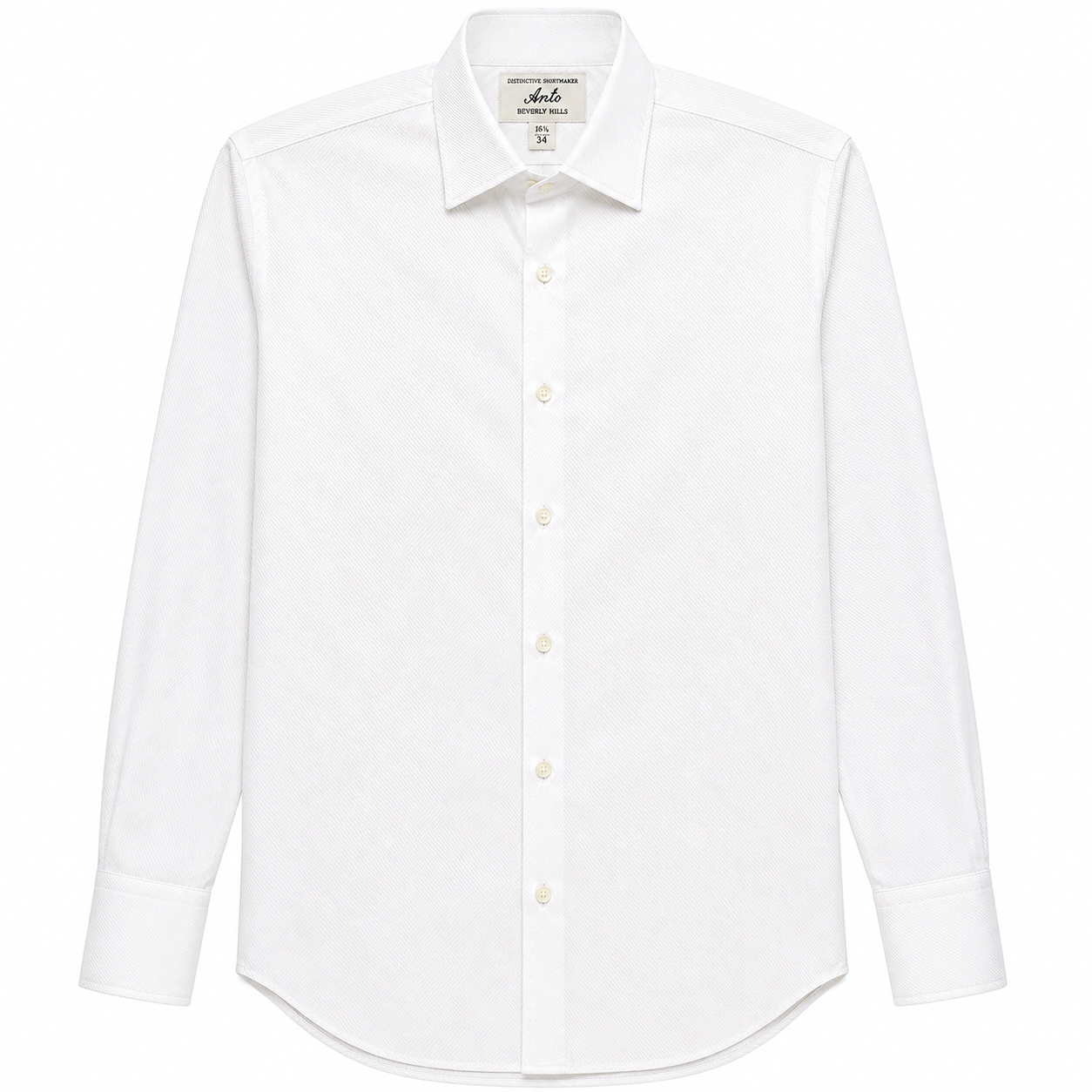 Anto Beverly Hills Men's Dress Shirt - White Textured Cotton