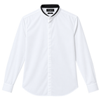 The Kooples Leather Officer Collar Slim Fit Shirt - White/Black
