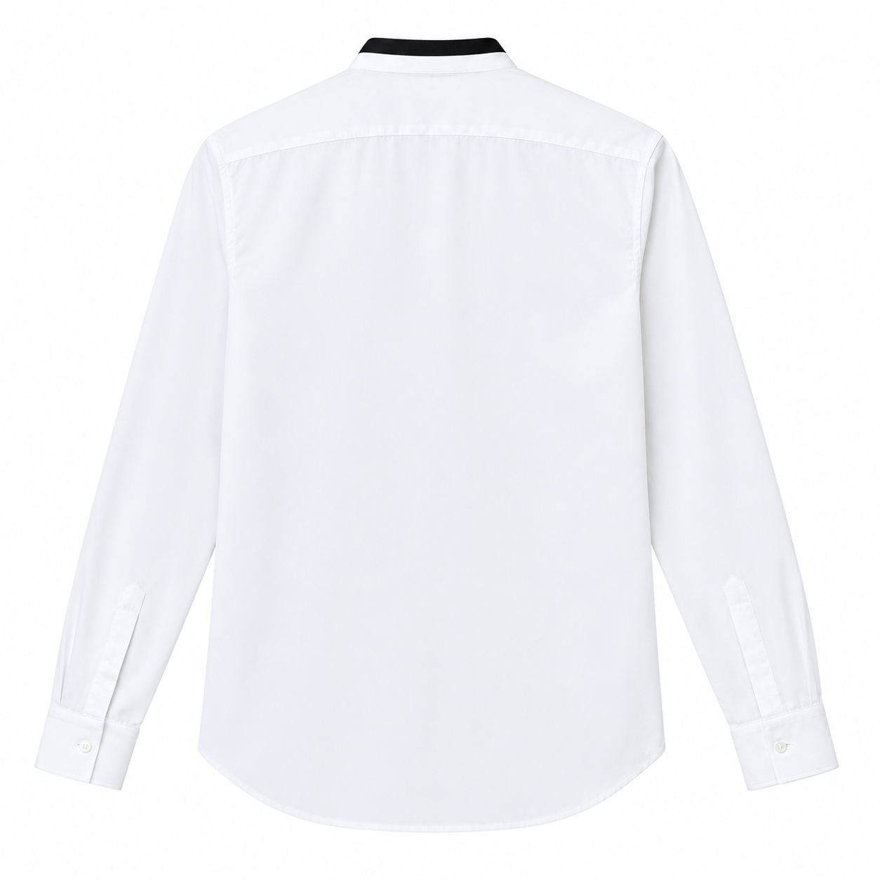 The Kooples Leather Officer Collar Slim Fit Shirt - White/Black