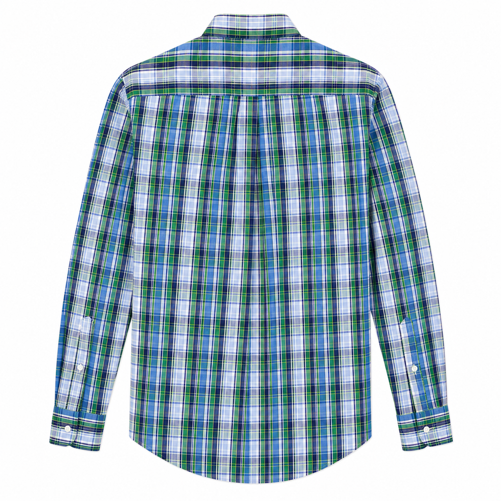 Lauren Ralph Lauren Tall Fit Performance Stretch Dress Shirt - Green/Blue Plaid