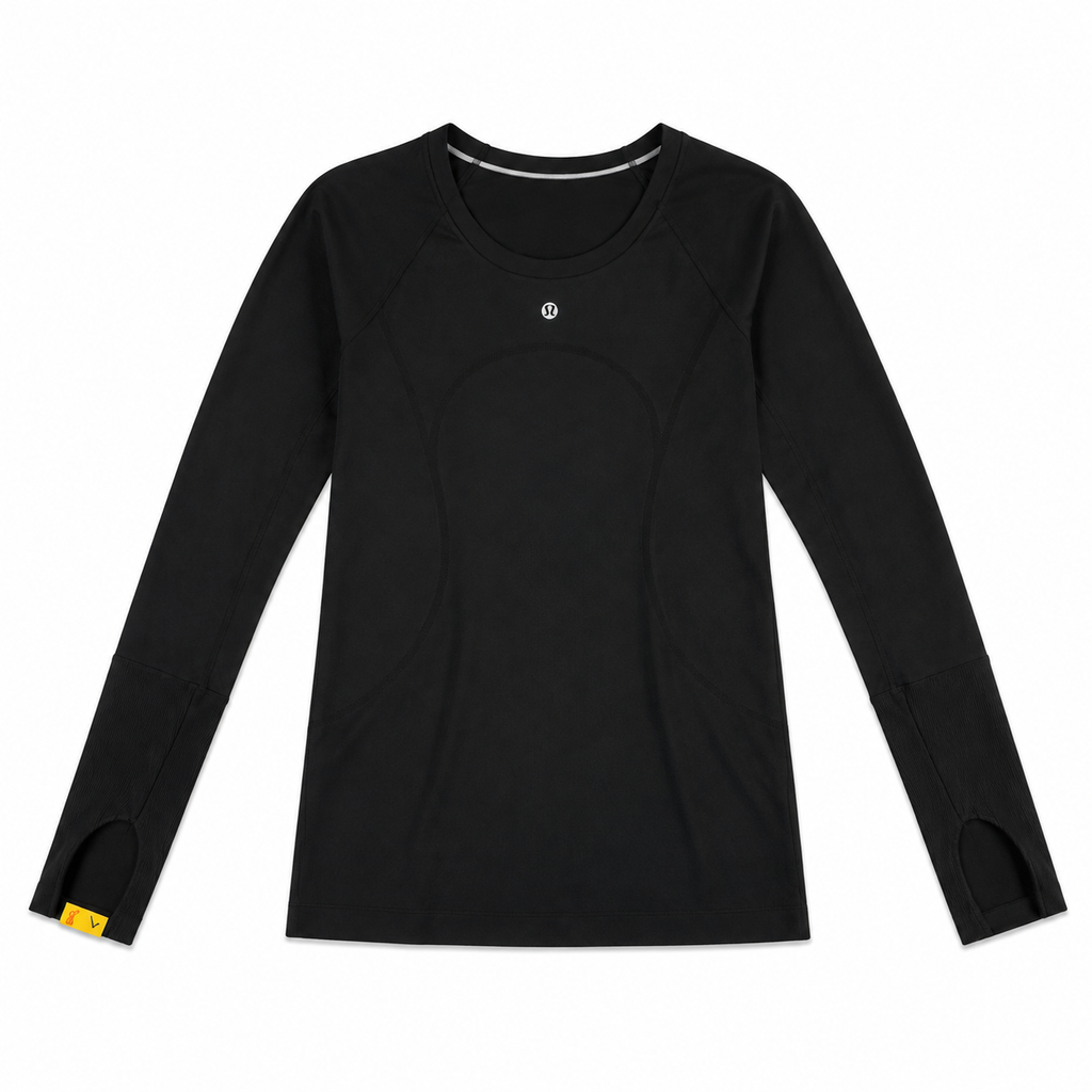 lululemon Women's Extra Small Long Sleeve Running Shirt - Black