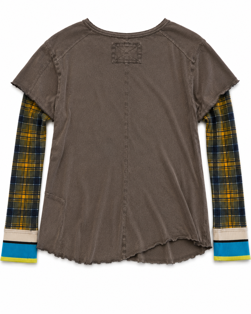 Free People We The Free Women's 88 Varsity Patchwork Top - Gray Plaid