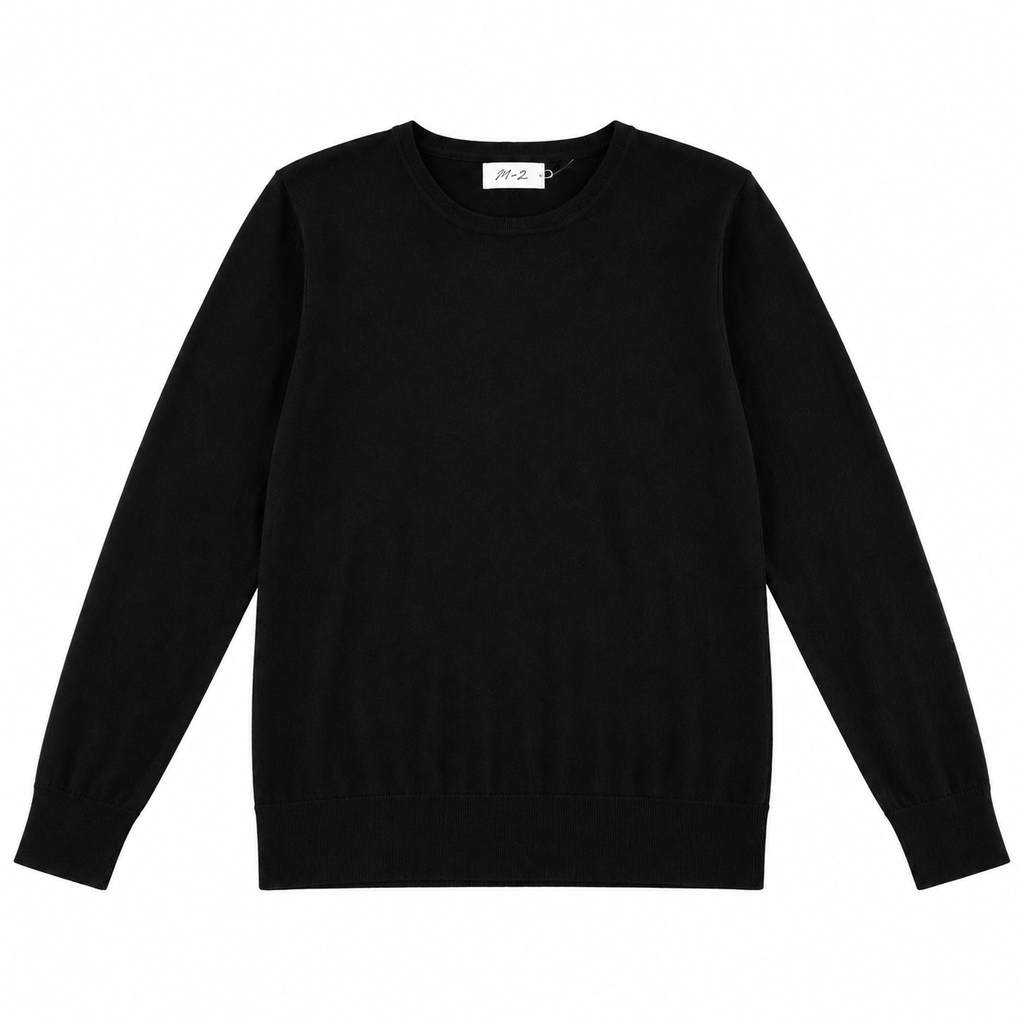 INA R. Vintage Crewneck Knit Sweater - Black