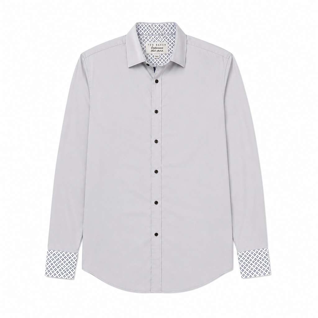 Ted Baker Endurance Ted's Stretch Men's Dress Shirt - Light Gray