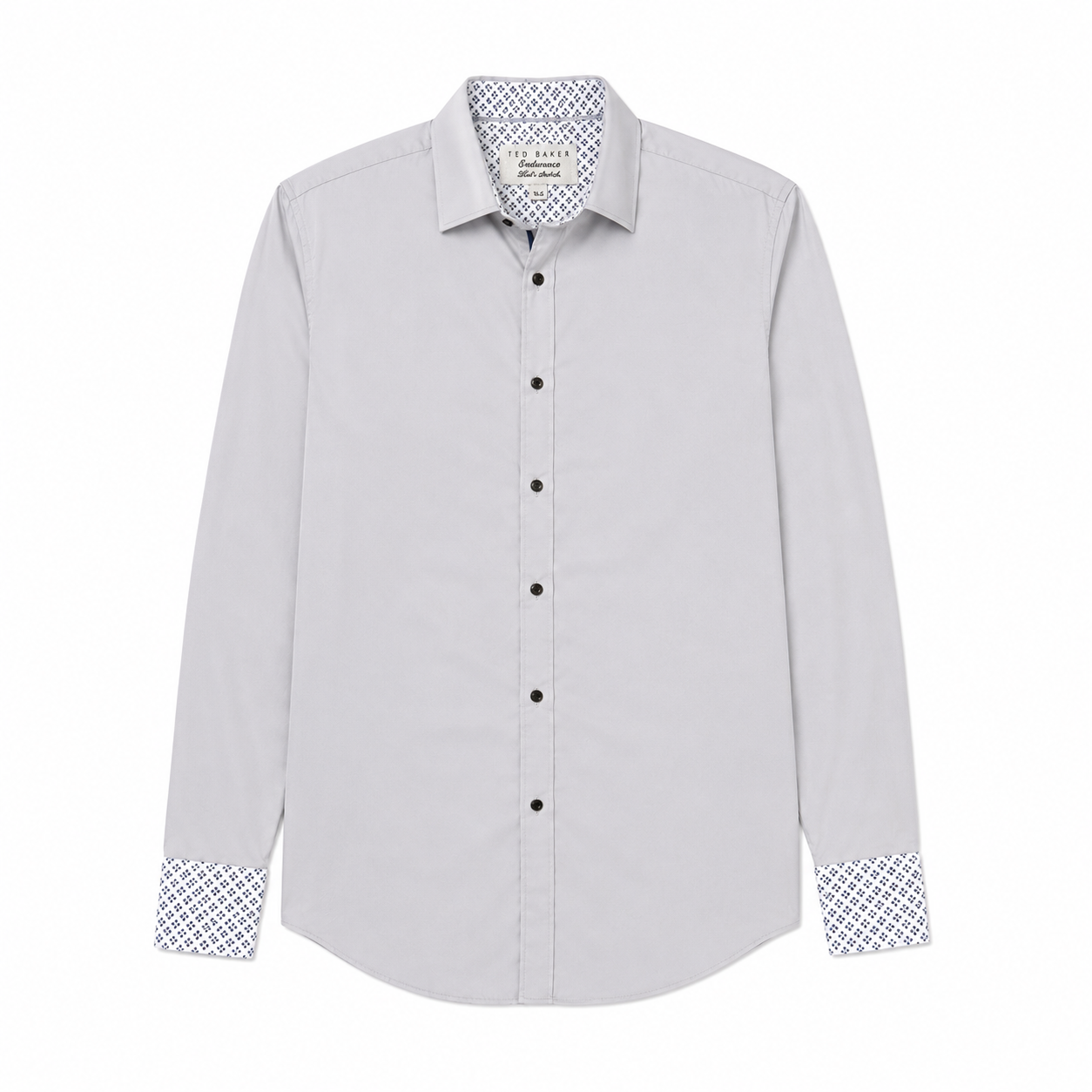 Ted Baker Endurance Ted's Stretch Men's Dress Shirt - Light Gray
