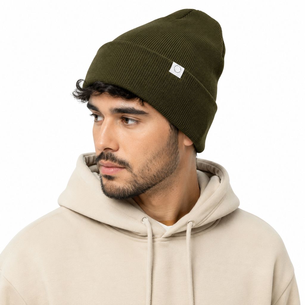 Five Four Classic Knit Cuff Beanie - Olive Green