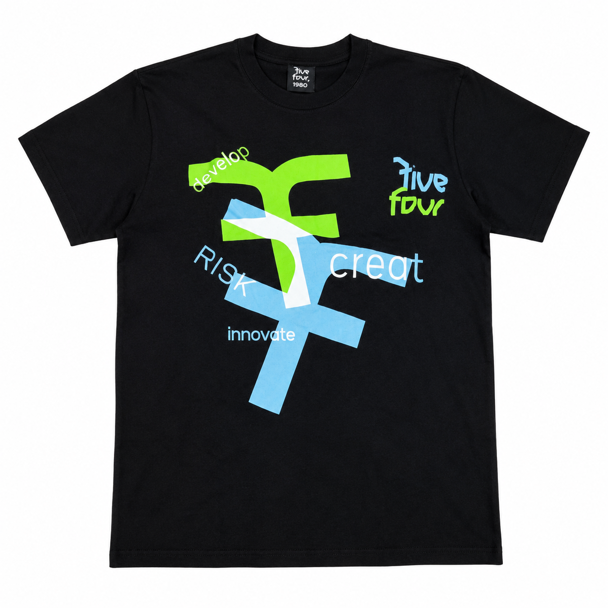 Five Four Develop Risk Create Innovate Graphic T-Shirt - Black