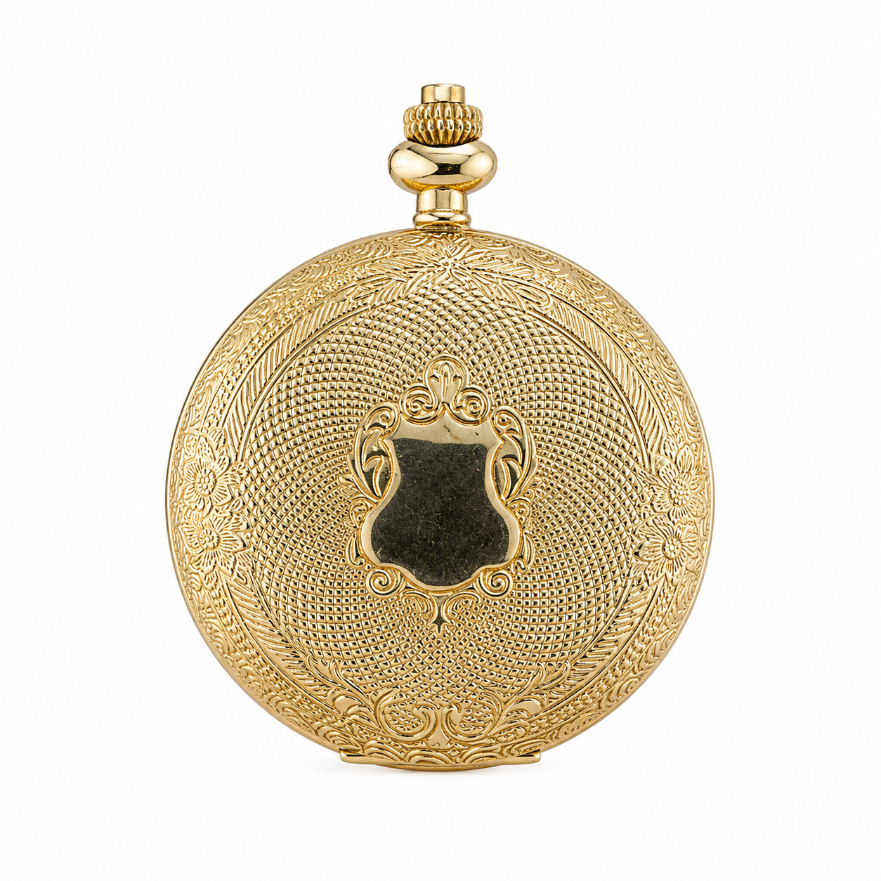 Vintage JAGA Quartz Gold-Tone Full Hunter Pocket Watch with - Battery Required