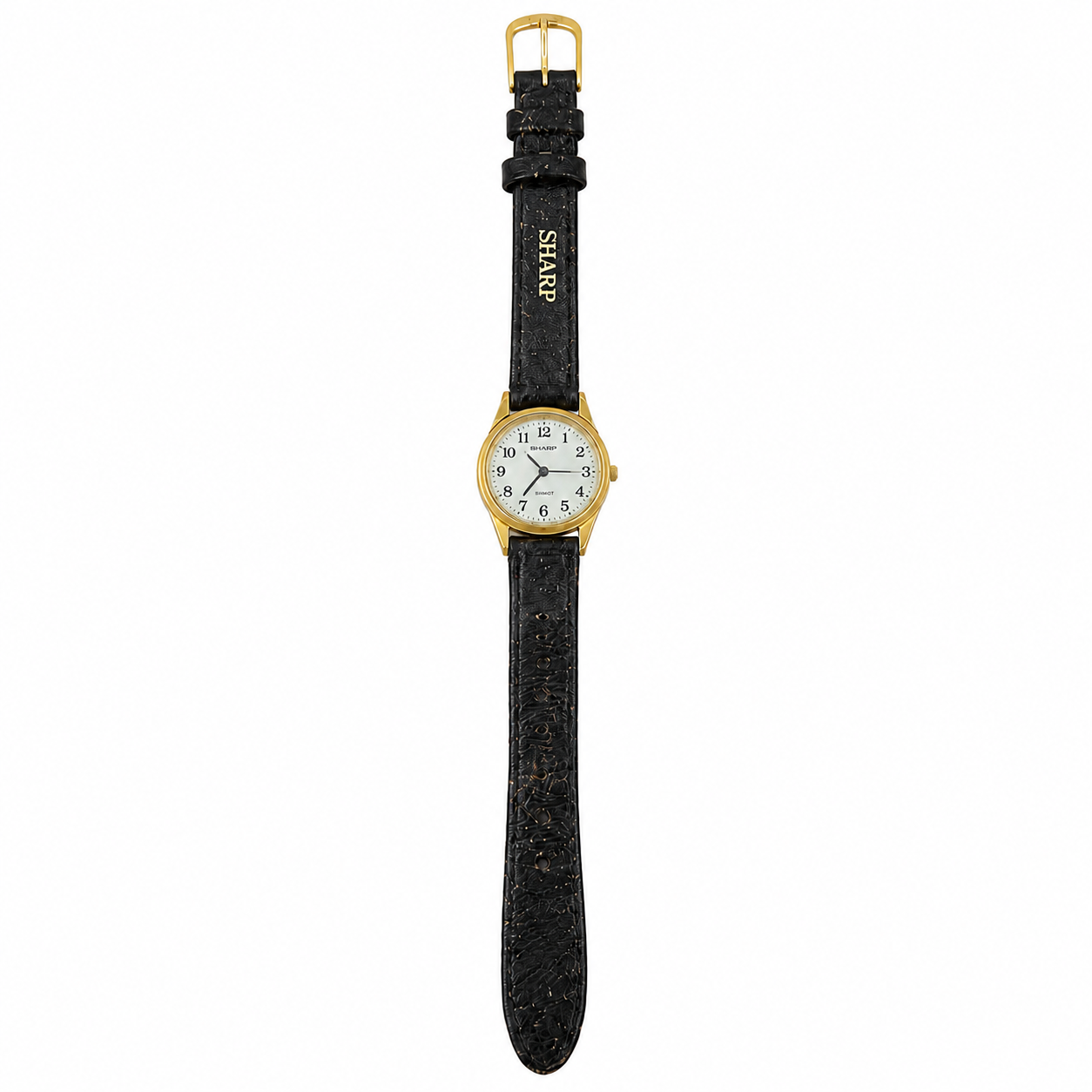 Vintage Sharp Traditional Quartz Watch - Gold/White Dial - Battery Required
