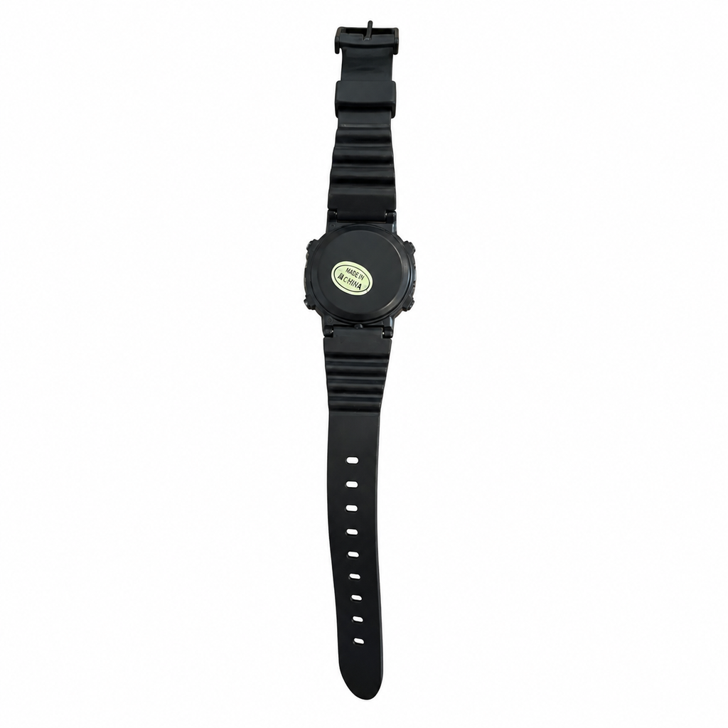 Vintage JARUM Analog-Digital Black Resin World Time Sports - Battery Required