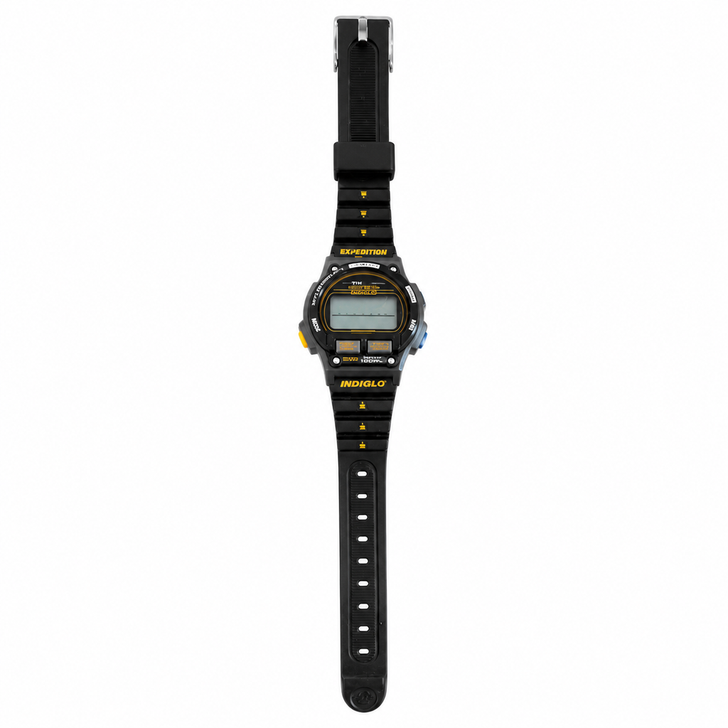 VintageTimex INDIGLO Black Digital Sports Watch.Black - Battery Required