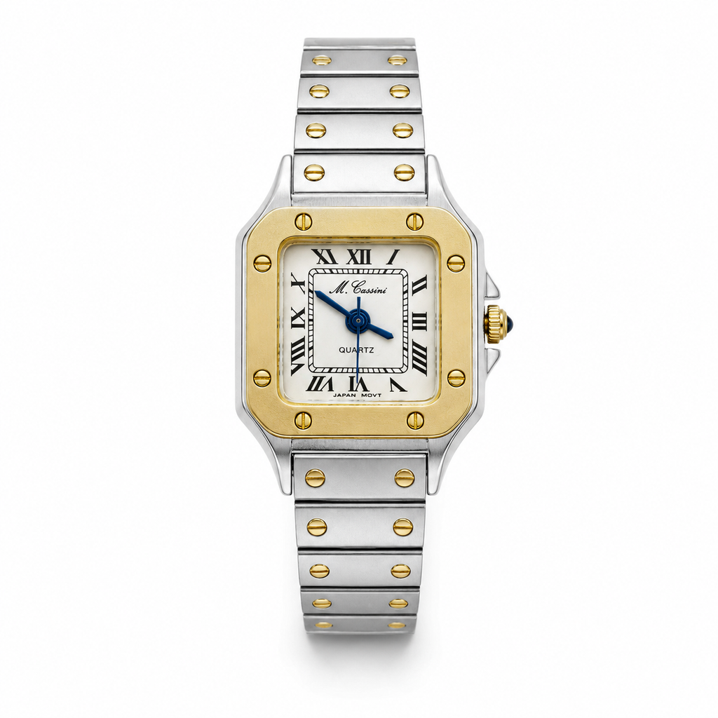 M. Cassini Two-Tone Square Roman Numeral Quartz Watch - Requires a Battery