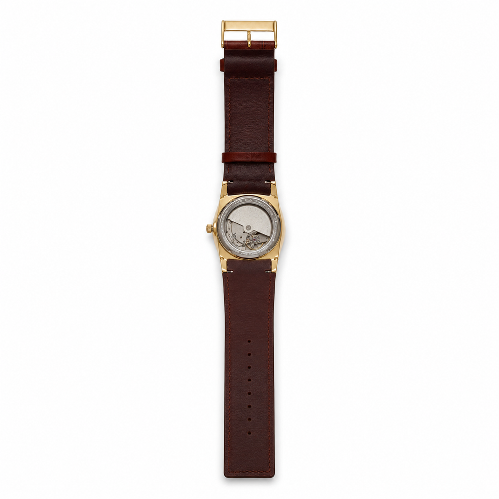 Skagen Denmark Automatic Date Watch Brown Leather Strap