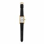 Armitron Gold-Tone Tank Roman Numeral Quartz Watch Black Strap - Requires a Battery