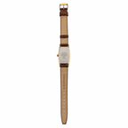 Gruen Swiss Gold-Tone Tank Quartz Watch Brown Leather Strap - Requires a Battery