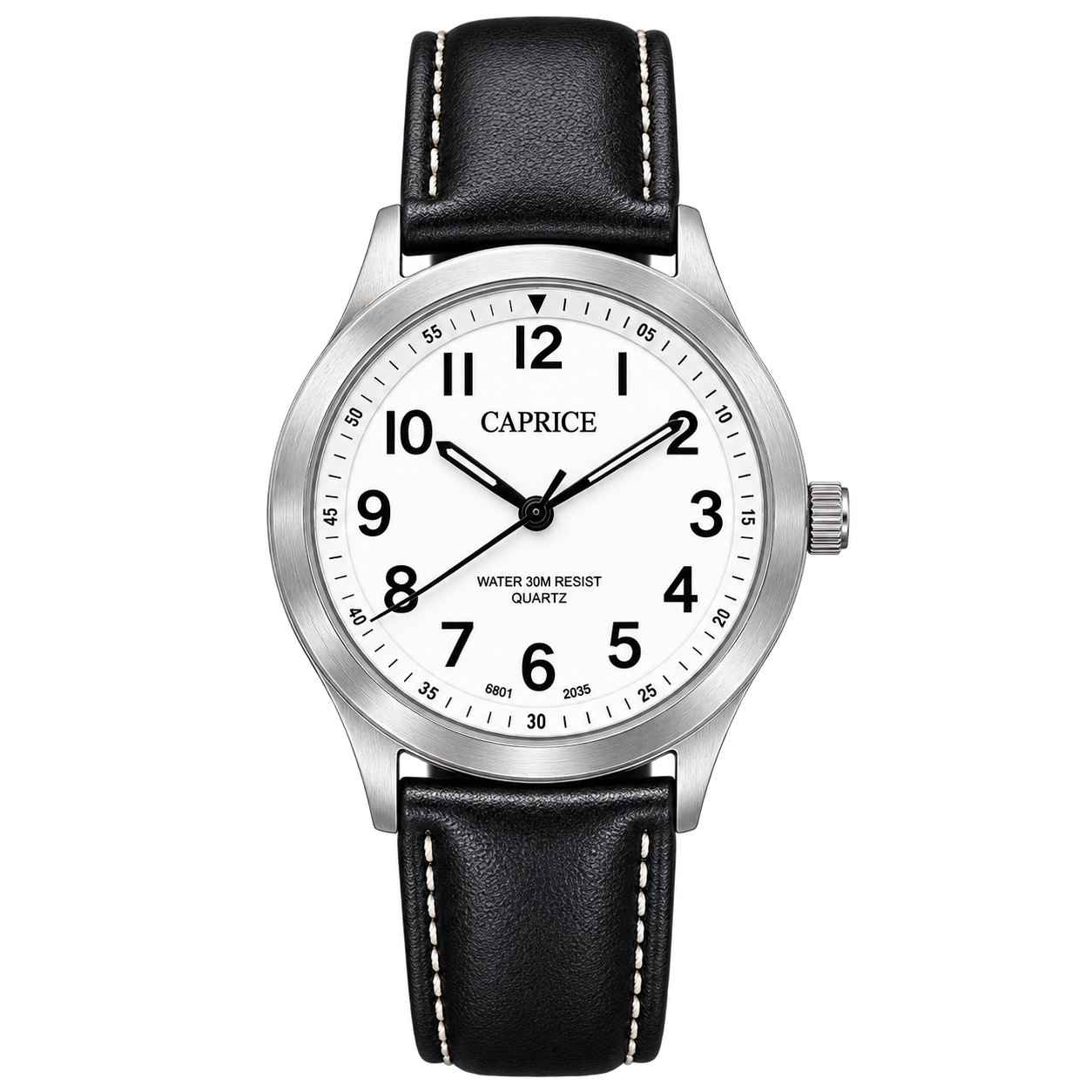 Caprice 30M White Dial Quartz Watch - Requires a Battery