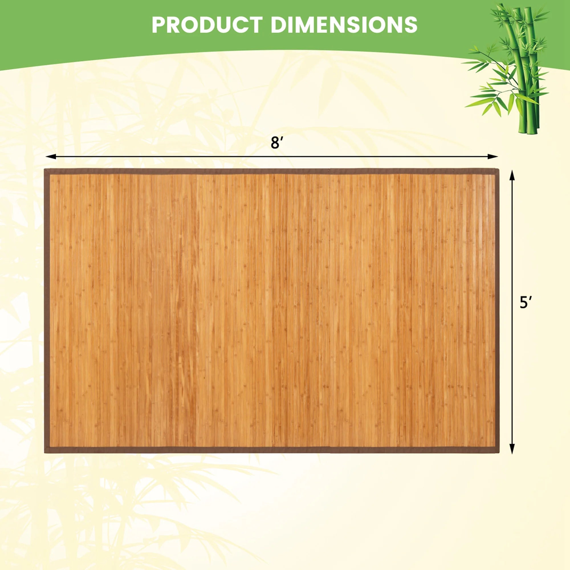 JazzyFloors Bamboo 0036 Contemporary Natural Area Rug