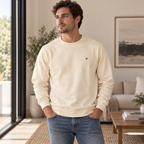 Five Four Men’s Cream Crewneck Sweatshirt Long Sleeve Size L