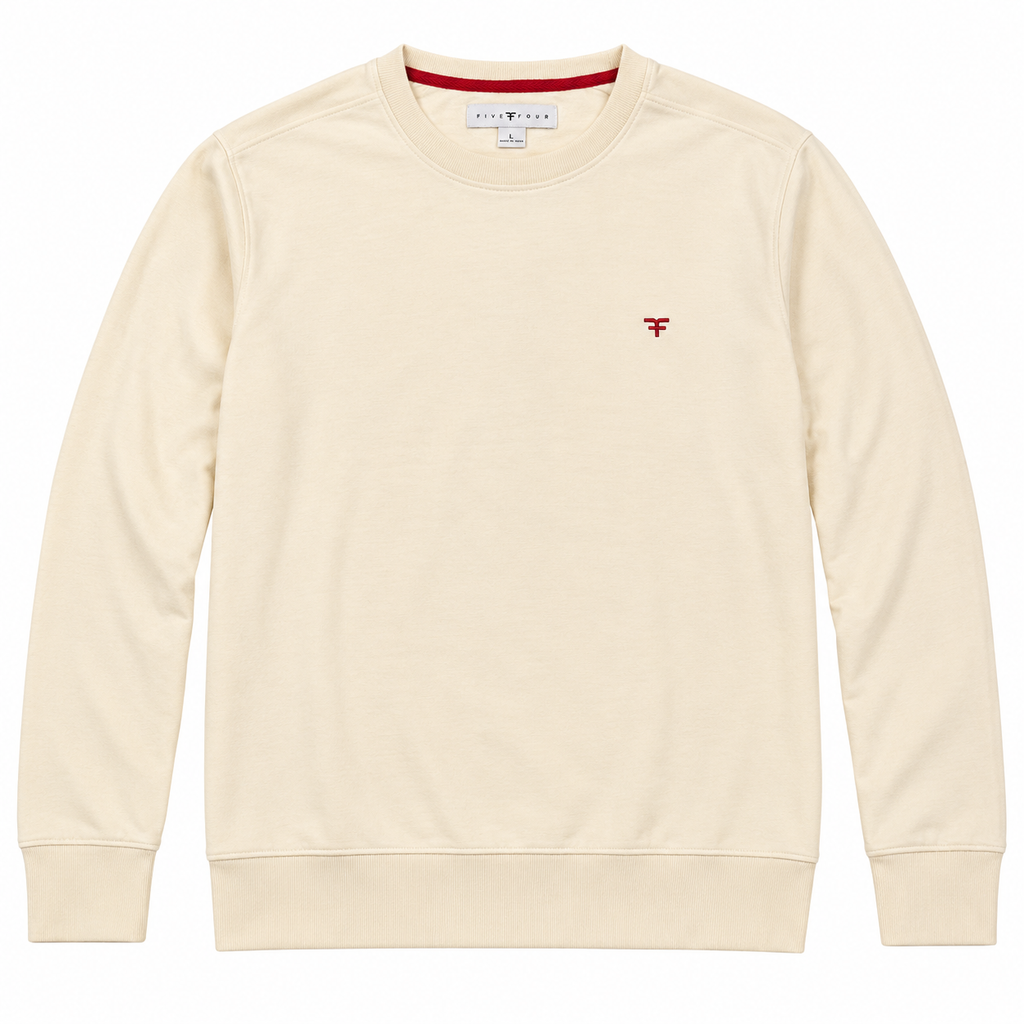 Five Four Men’s Cream Crewneck Sweatshirt Long Sleeve Size L