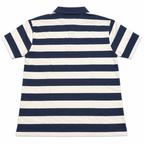 Five Four Men’s Navy & Cream Striped Polo Shirt Short Sleeve Size L