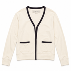 Five Four Men’s Cream White Cardigan with Dark Contrast Trim Size M