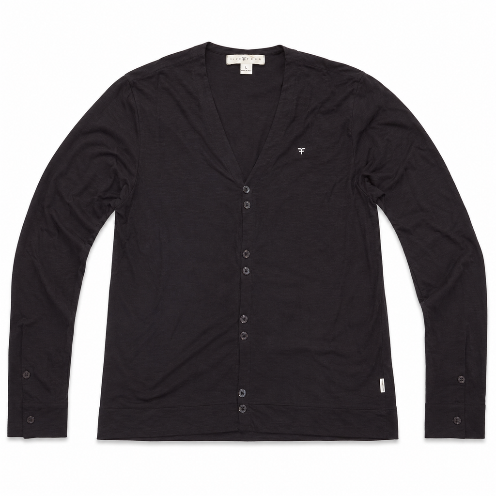 Five Four Men’s Dark Brown V-Neck Button Cardigan Long Sleeve Size L