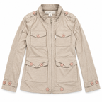 Five Four Women’s Light Taupe Utility Field Jacket Zip Front Size M