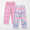 Mad Dog Girls' 2-Pack Microfleece Pajama Pants Set - Pink Hearts and Pink Plaid