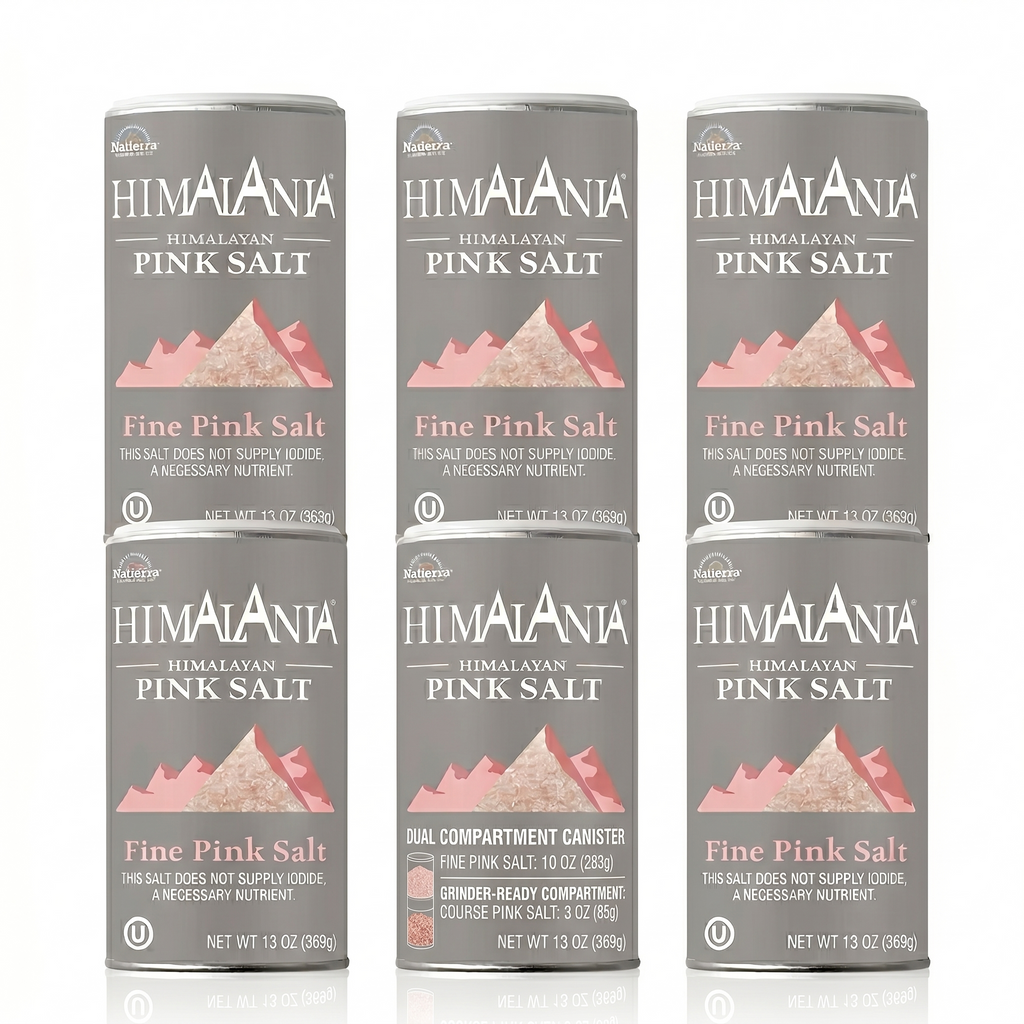 Natierra Himalania® Fine Himalayan Pink Salt Shaker – 13 oz (6-Pack)