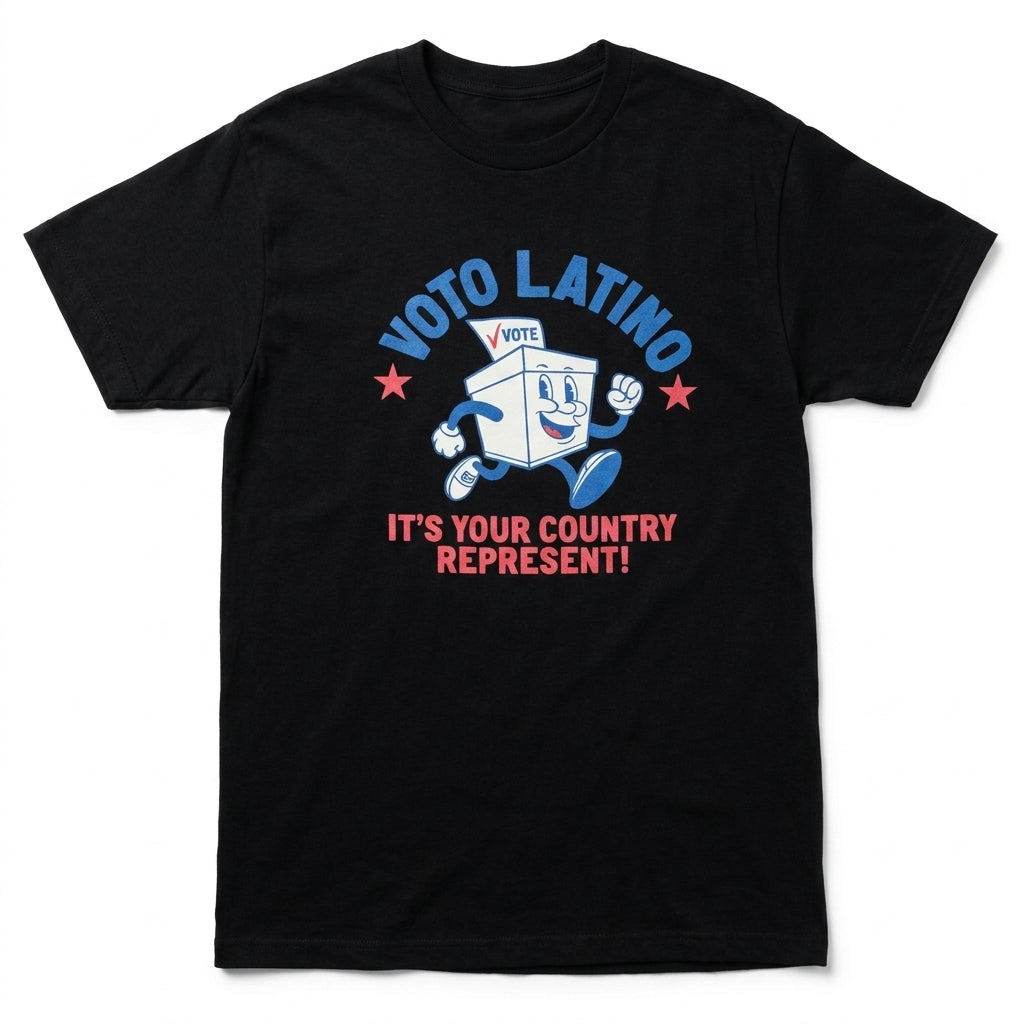 Civic Graphic Co. Voto Latino 'It's Your Country Represent!' T-Shirt - Black - Size M
