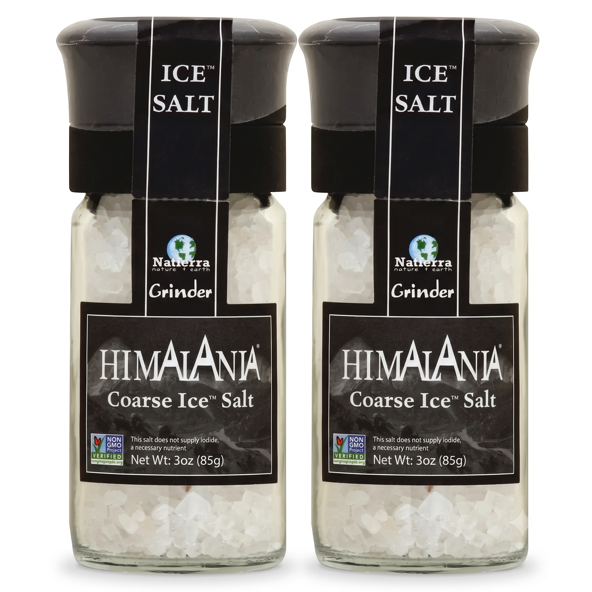 Natierra Himalania® Coarse Himalayan Ice Salt Glass Grinder – 3 oz