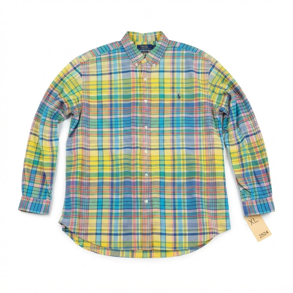 Polo Ralph Lauren Madras Plaid Shirt (Size XLT)