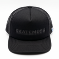 SkateMoss x New Republic Trucker Hat – Black Tonal Embroidered Snapback