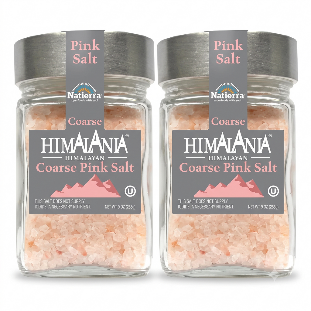 Natierra Himalania® Coarse Pink Salt Premium Glass Jar – 9 oz