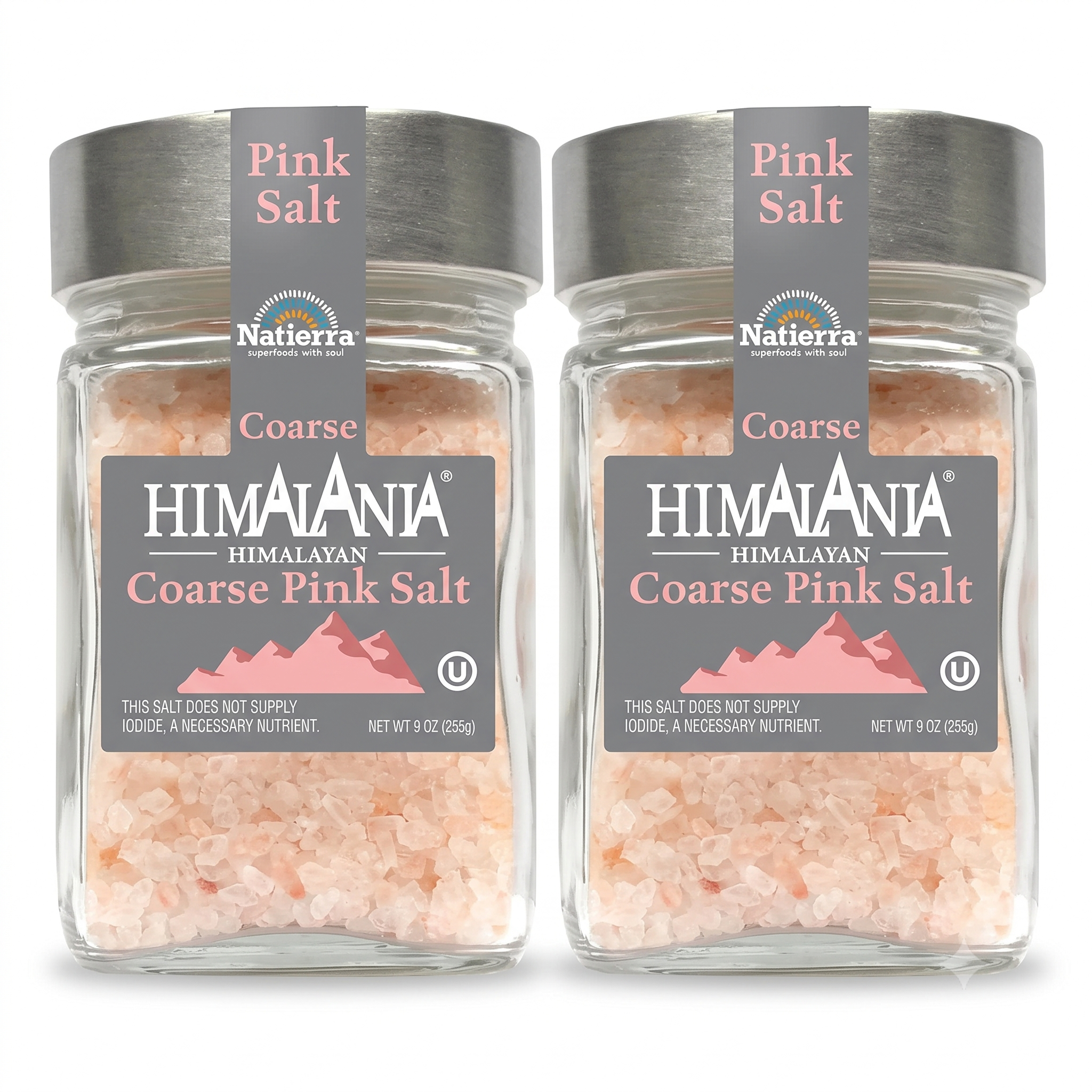 Natierra Himalania® Coarse Pink Salt Premium Glass Jar – 9 oz