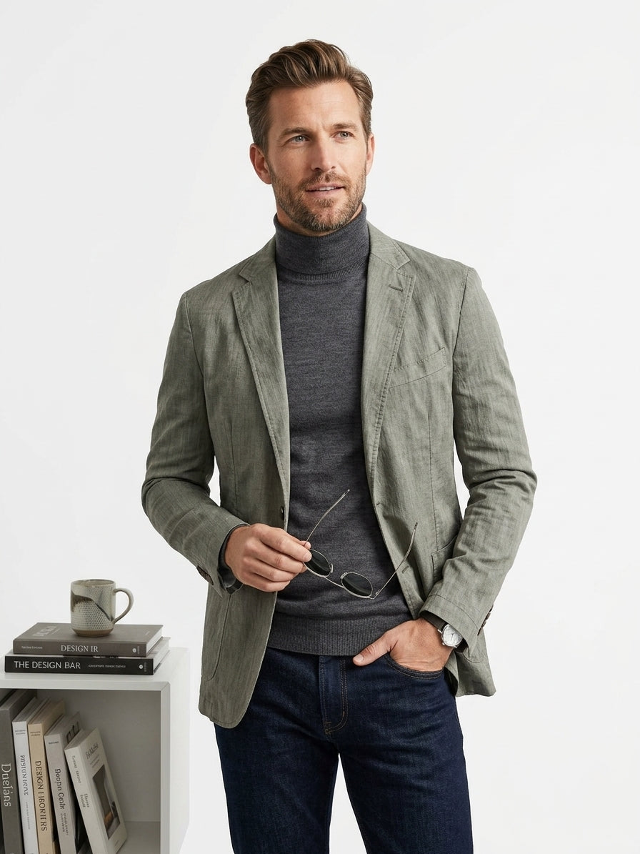 G.M.A. s.r.l. Metallic Grey Blazer Italy (Size 54)