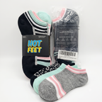 HOT FEET Women's No-Show Socks 6-Pack – Assorted Dots, Stripes, & Leopard Low-Cut Socks (Size 4-10)