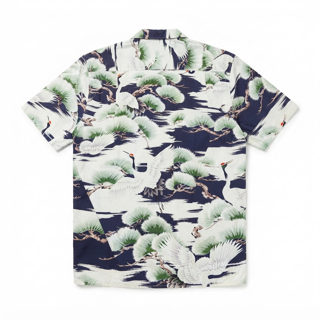 Gitman Bros. Vintage Crane & Pine Short Sleeve Shirt (XS)