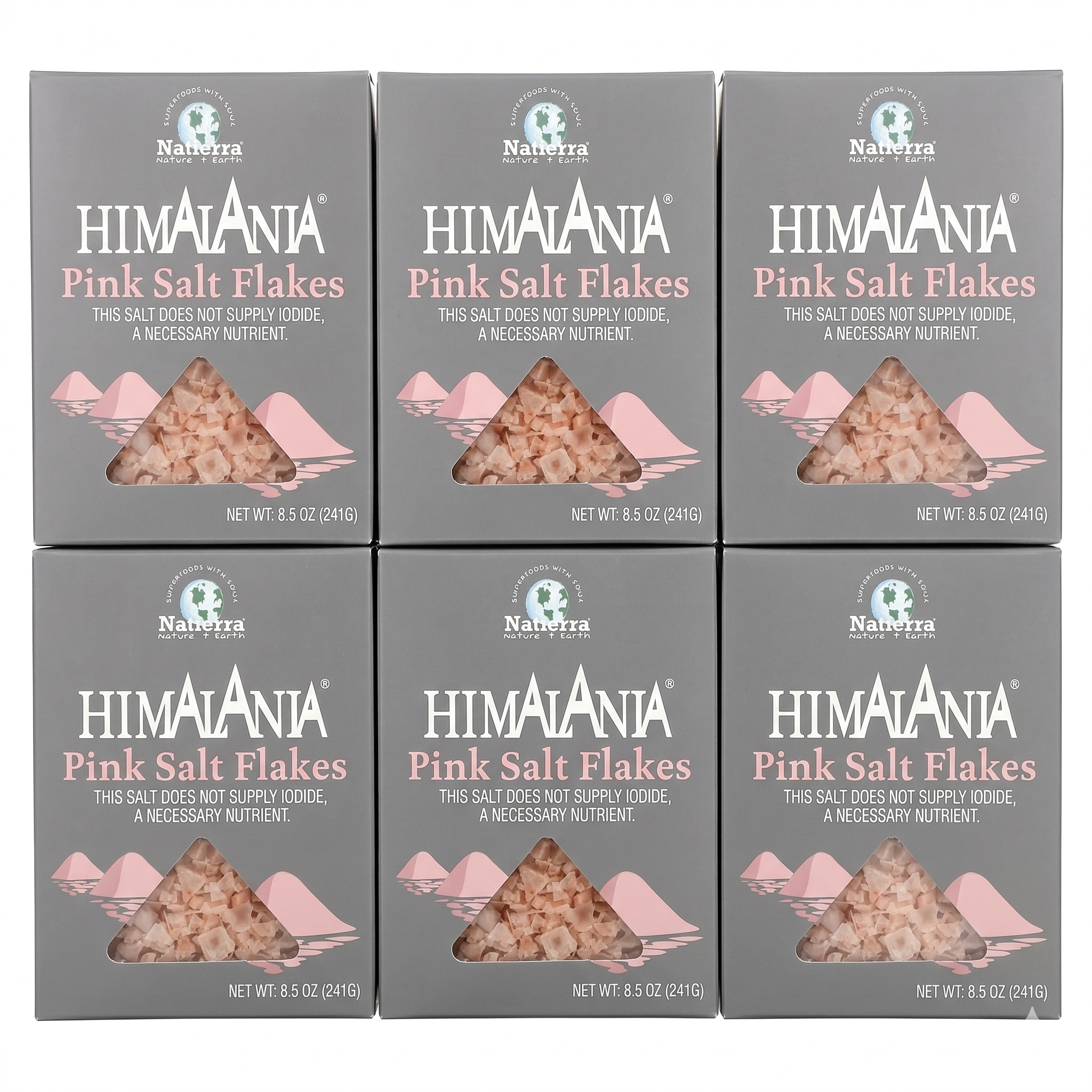 Natierra Himalania® Himalayan Pink Salt Flakes – 8.5 oz (6-Pack)