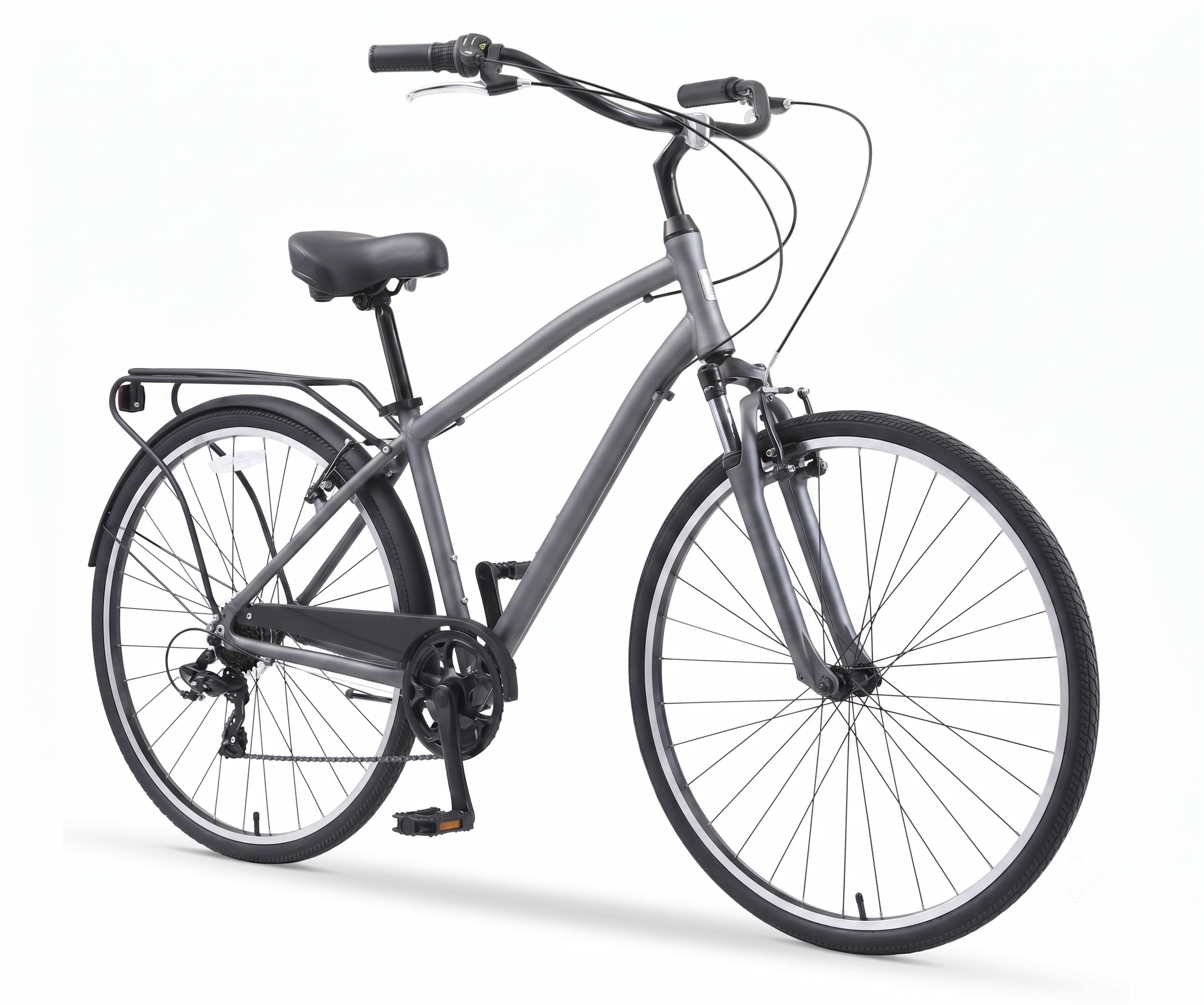 sixthreezero Body Ease Men's 7-Speed Comfort Bike - Matte Grey (Pre-Assembled)