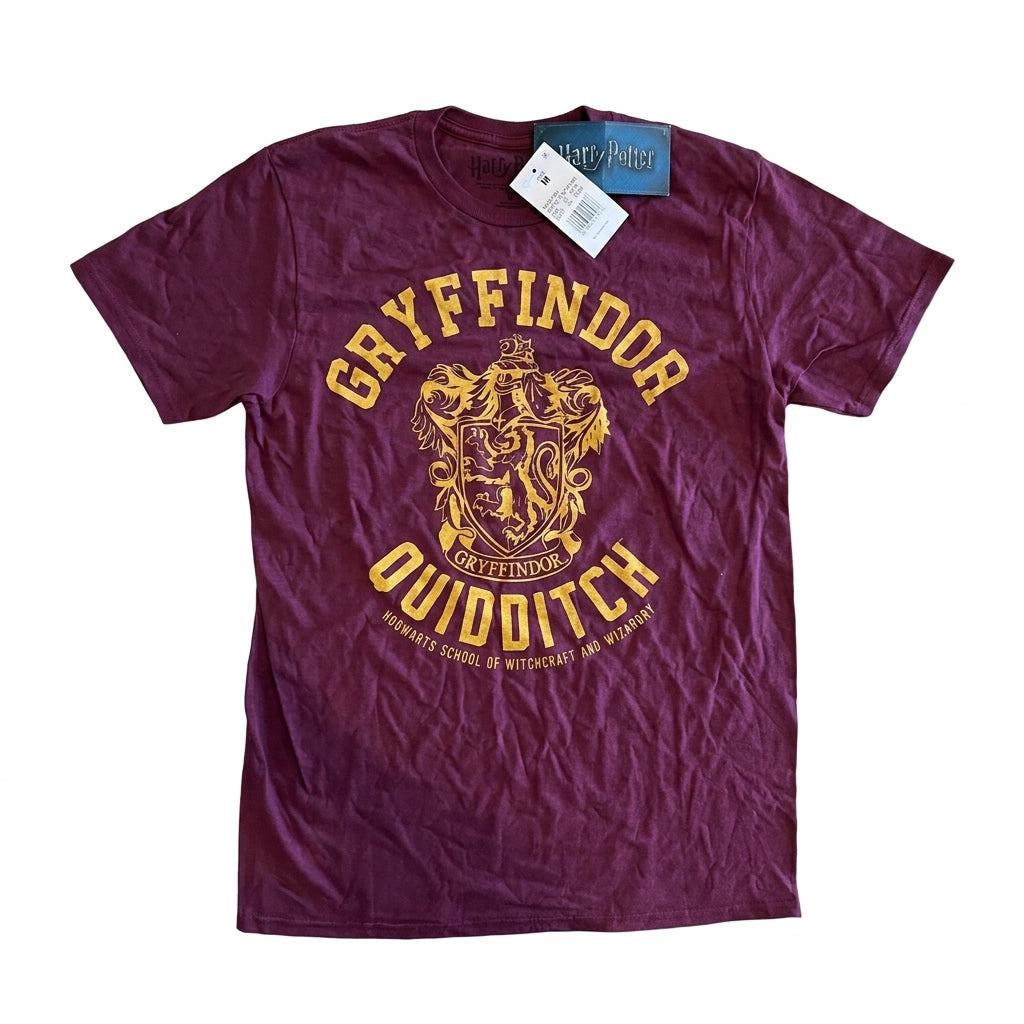 Harry Potter Official Gryffindor Quidditch Graphic T-Shirt - Maroon - Size M