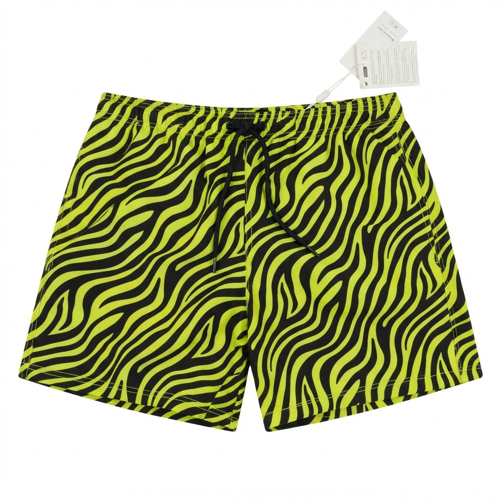 ETRO Neon Green Zebra Print Shorts
